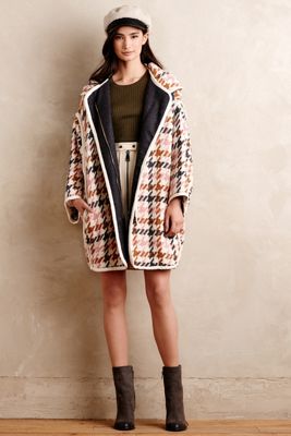 Houndstooth Wool Coat