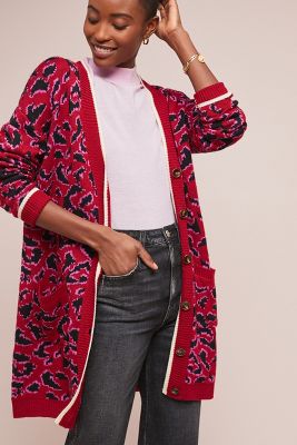 anthropologie leopard cardigan