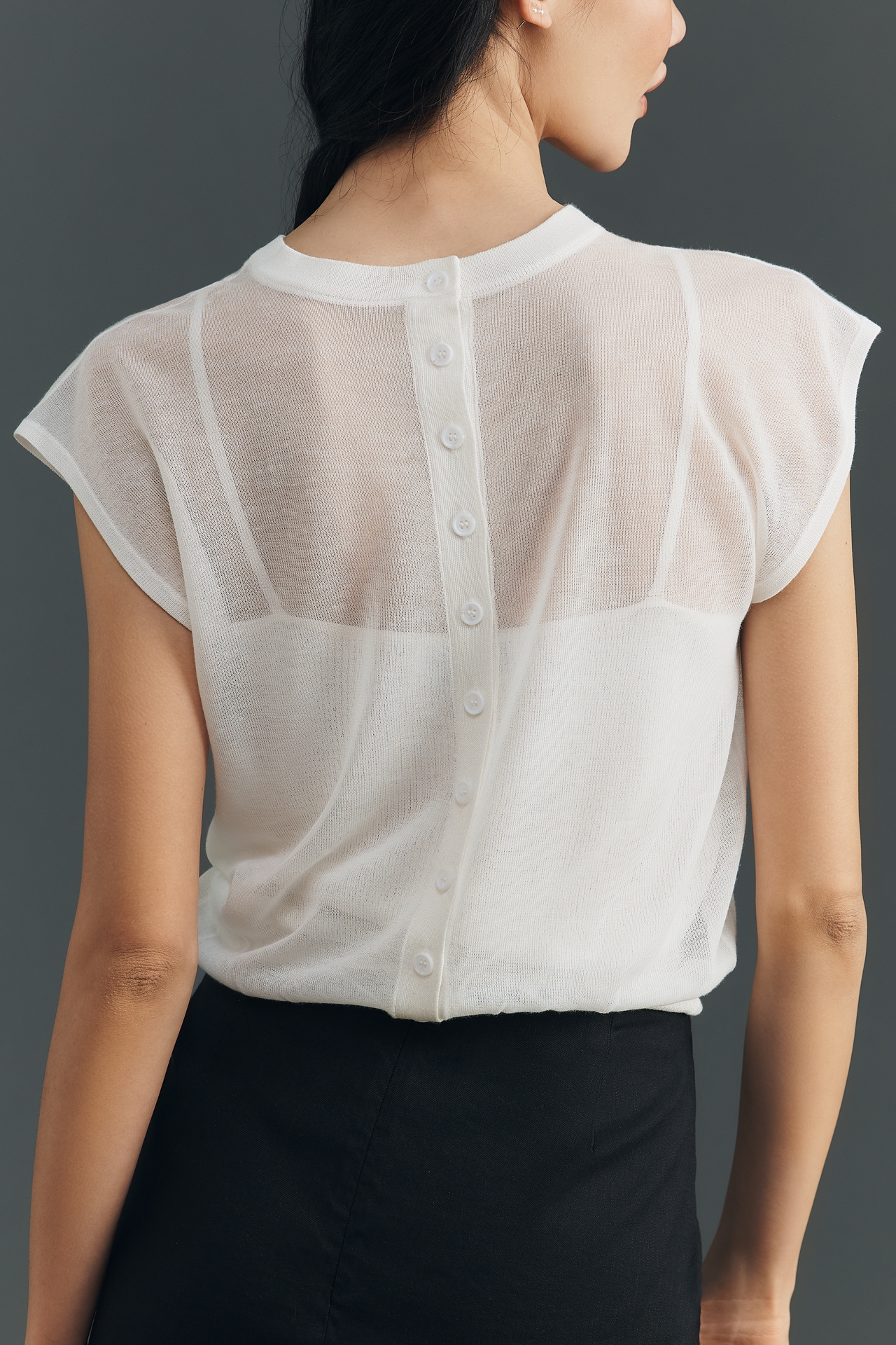 Greylin Natalia Sheer Knit Bubble Top