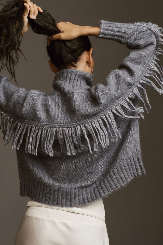 Line & Dot Fringe Sweater #1