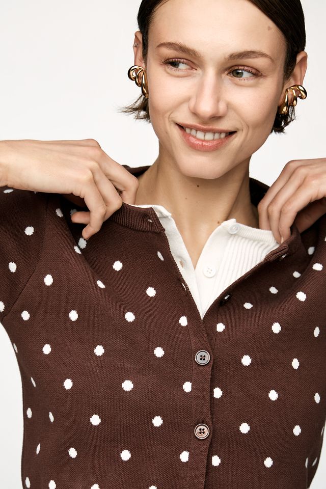 Line & Dot Dollie Short Sleeve Layered Cardigan Sweater