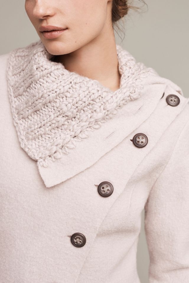 Asymmetrical Wool Sweater Coat #1