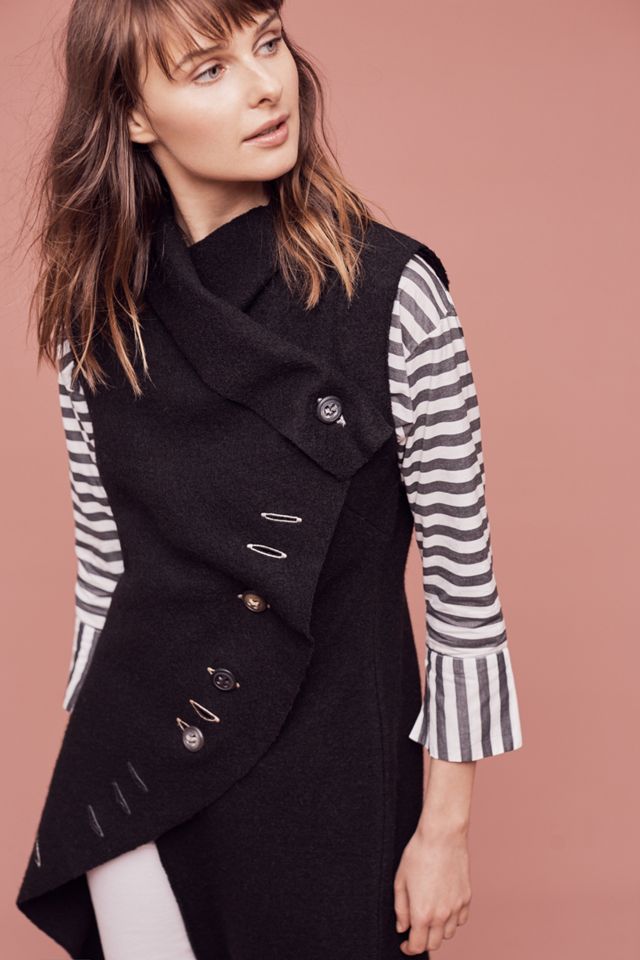 Asymmetrical Wool Vest #2