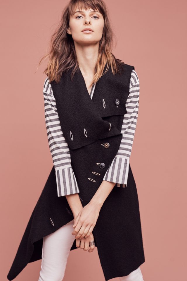 Asymmetrical Wool Vest #3