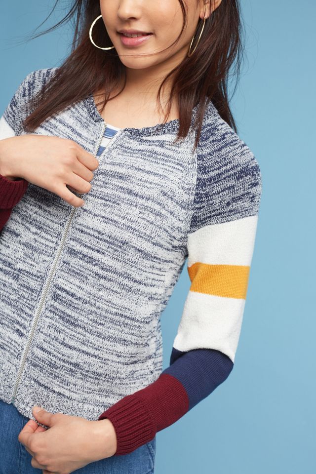 Adrian Striped Cardigan, Blue #2