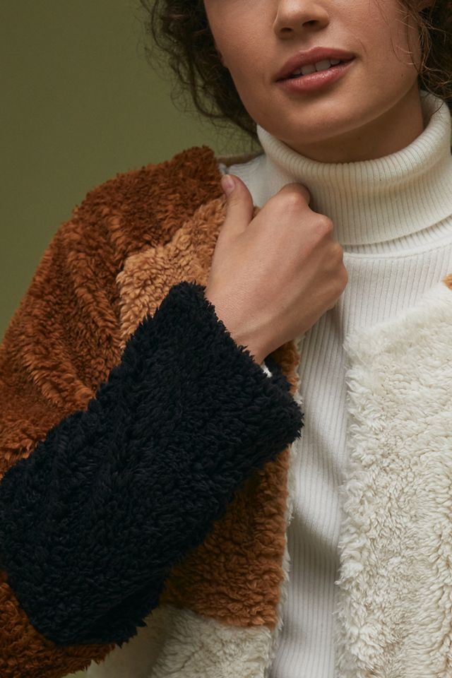 Colorblocked Faux Fur Jacket #1