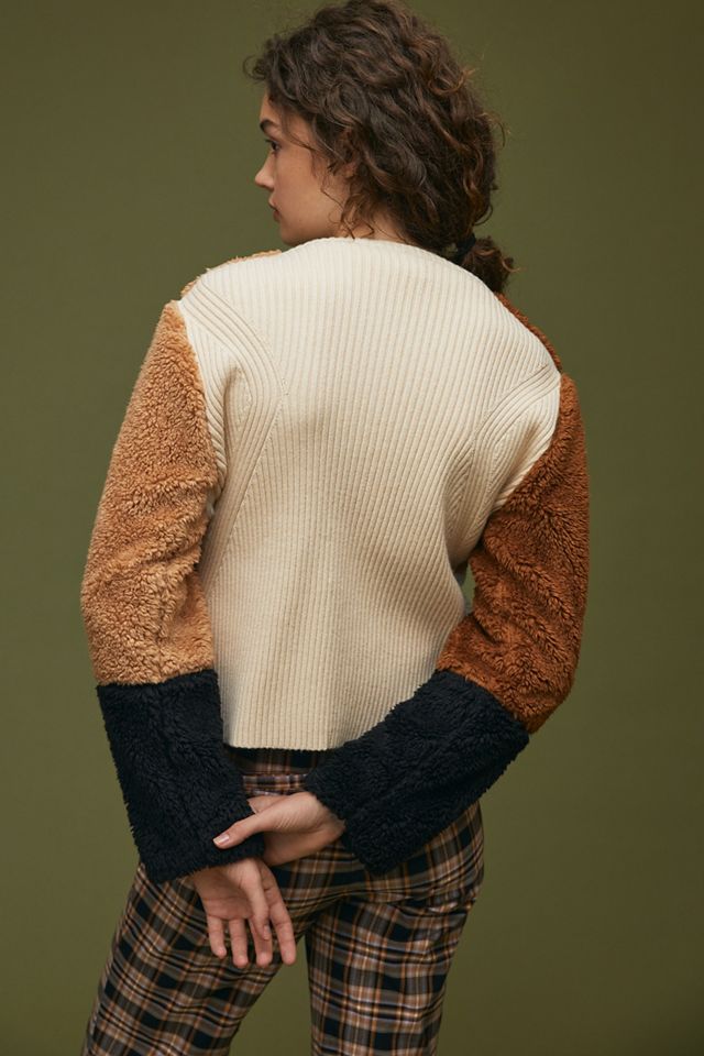 Colorblocked Faux Fur Jacket #3