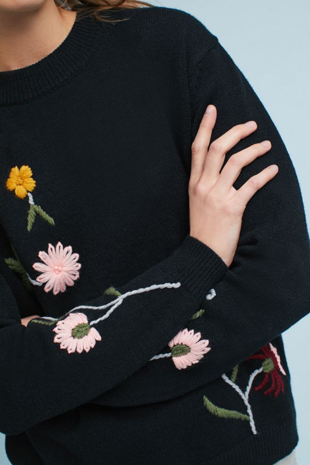 Embroidered Floral Pullover #2