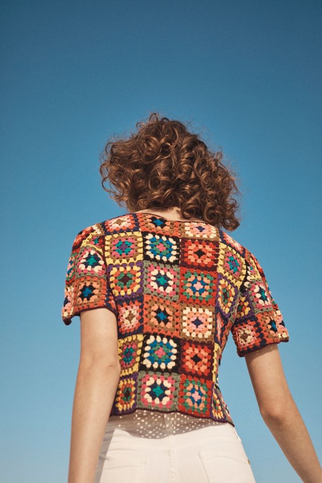 Crocheted & Cropped Pullover #4