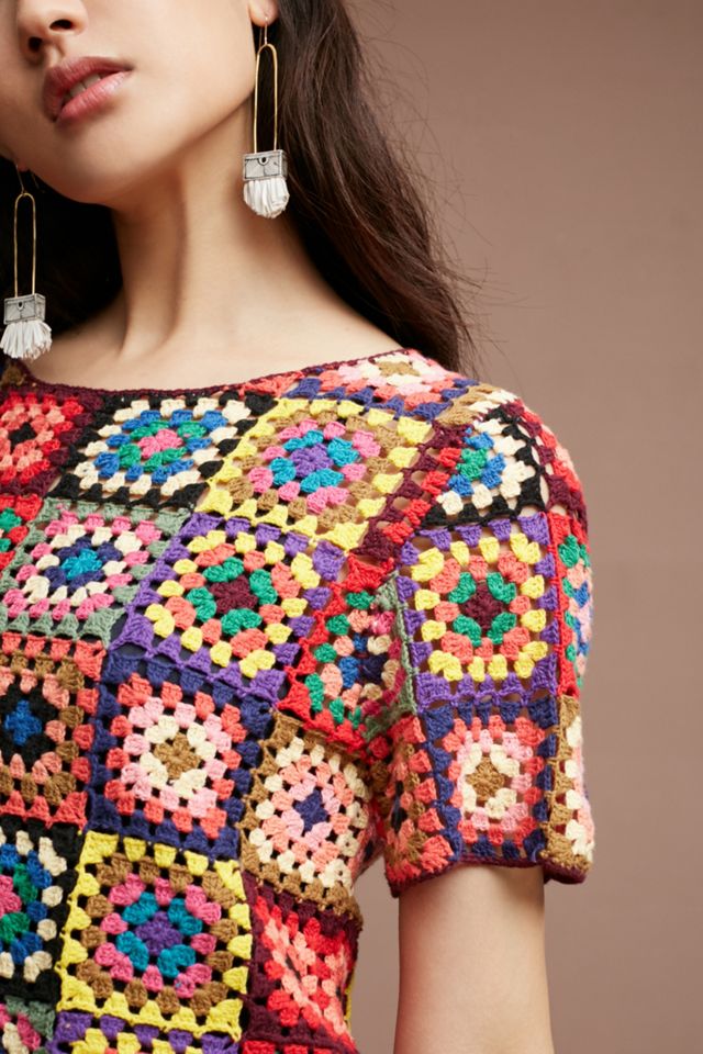 Crocheted & Cropped Pullover #2