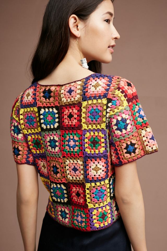 Crocheted & Cropped Pullover #3
