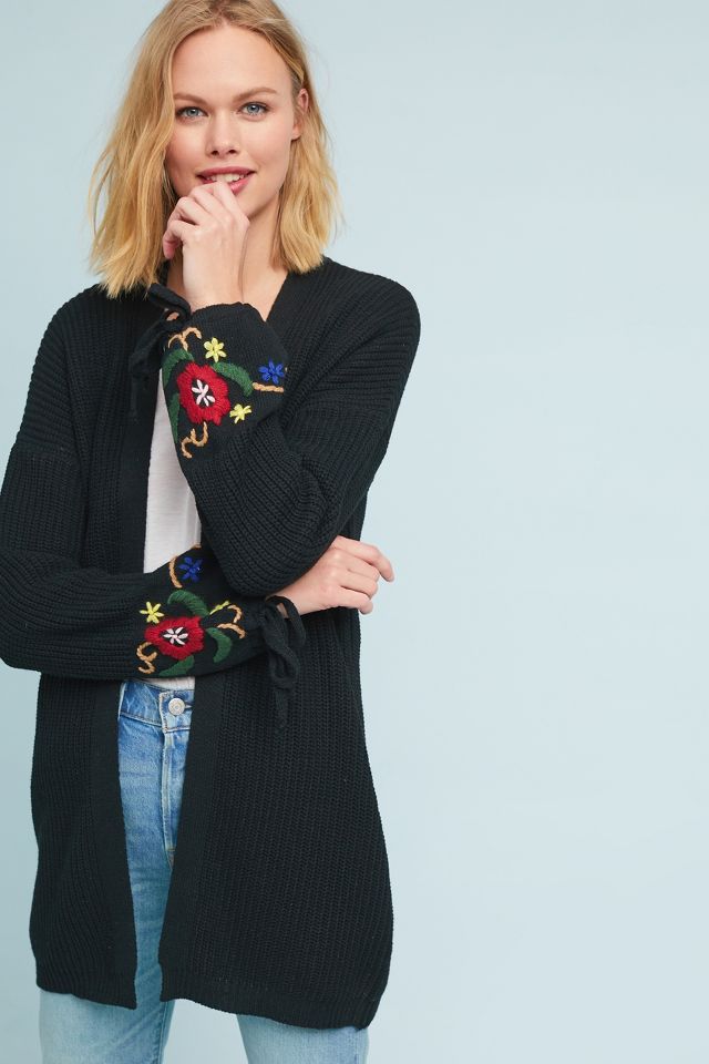 Embroidered hotsell cardigan anthropologie