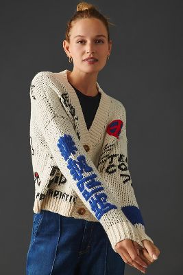 Patch on sale pocket cardigan