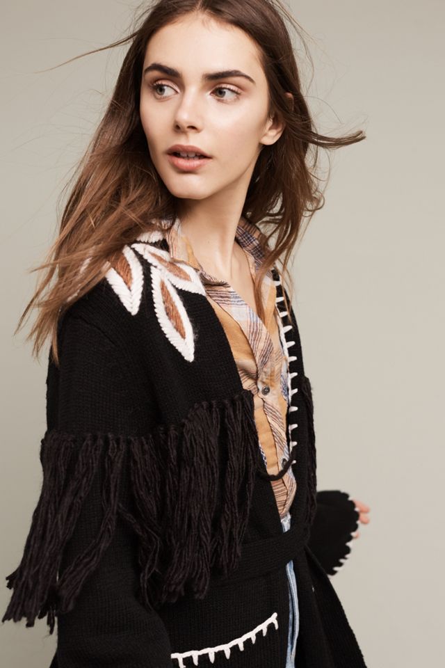 Sawyer Fringe Wrap Sweater #1