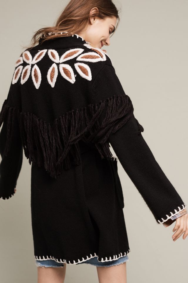 Sawyer Fringe Wrap Sweater #3