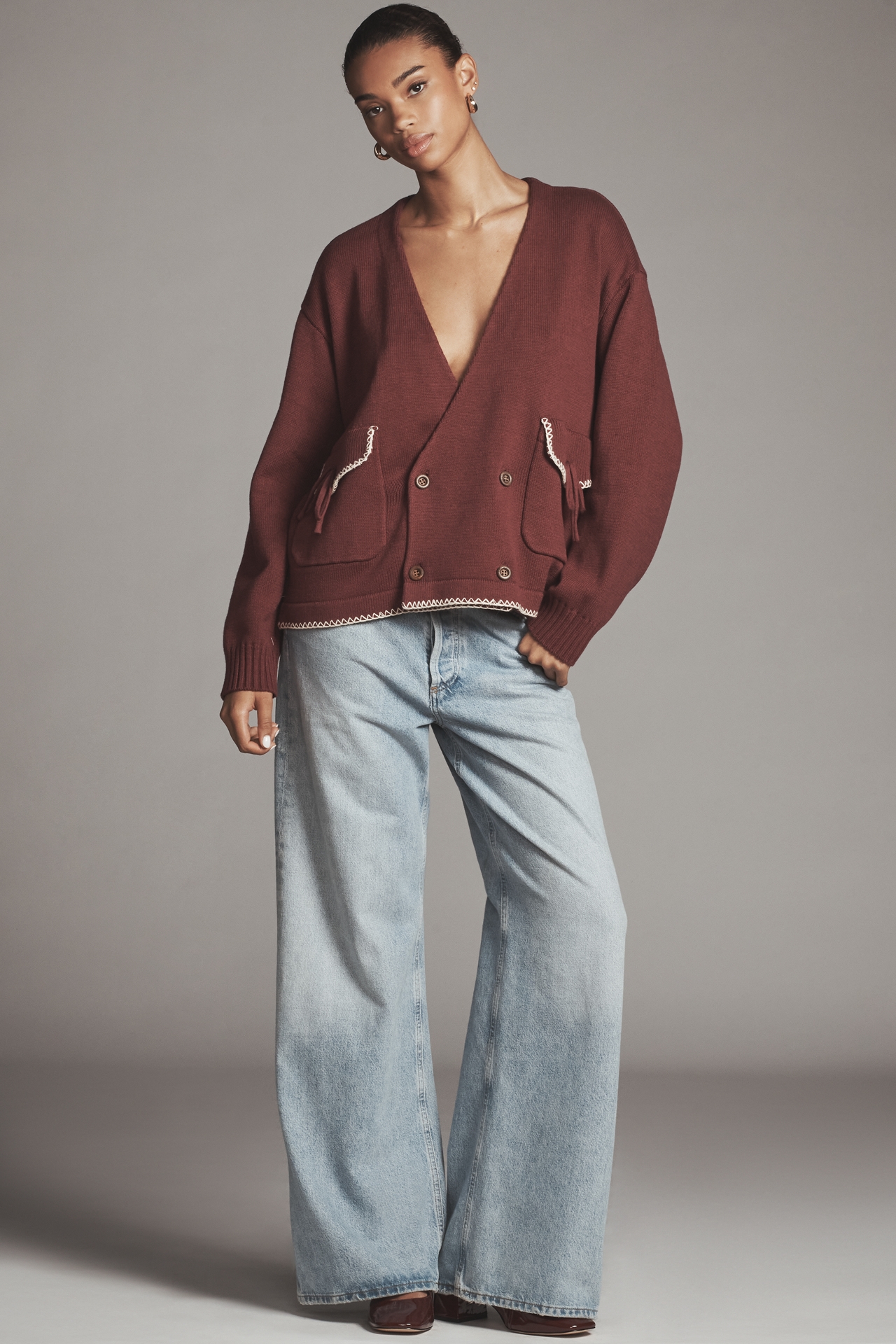 FOUND Double-Breasted Cardigan Sweater