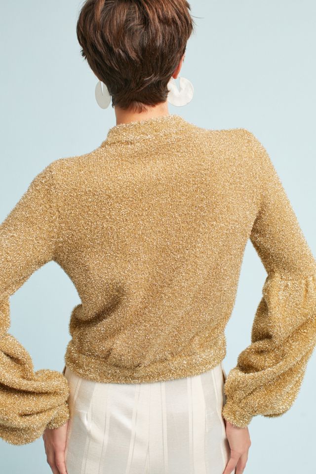 Sparkle Balloon-Sleeve Sweater #2
