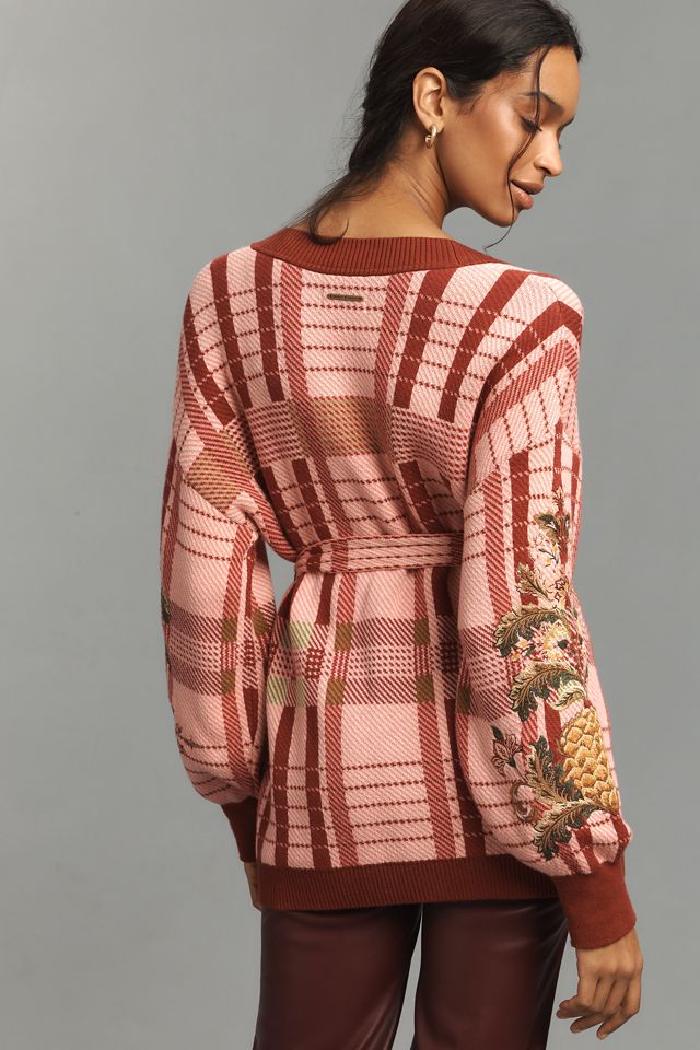Barbour x Farm Rio Luisa Embroidered Tie-Waist Cardigan Sweater #1