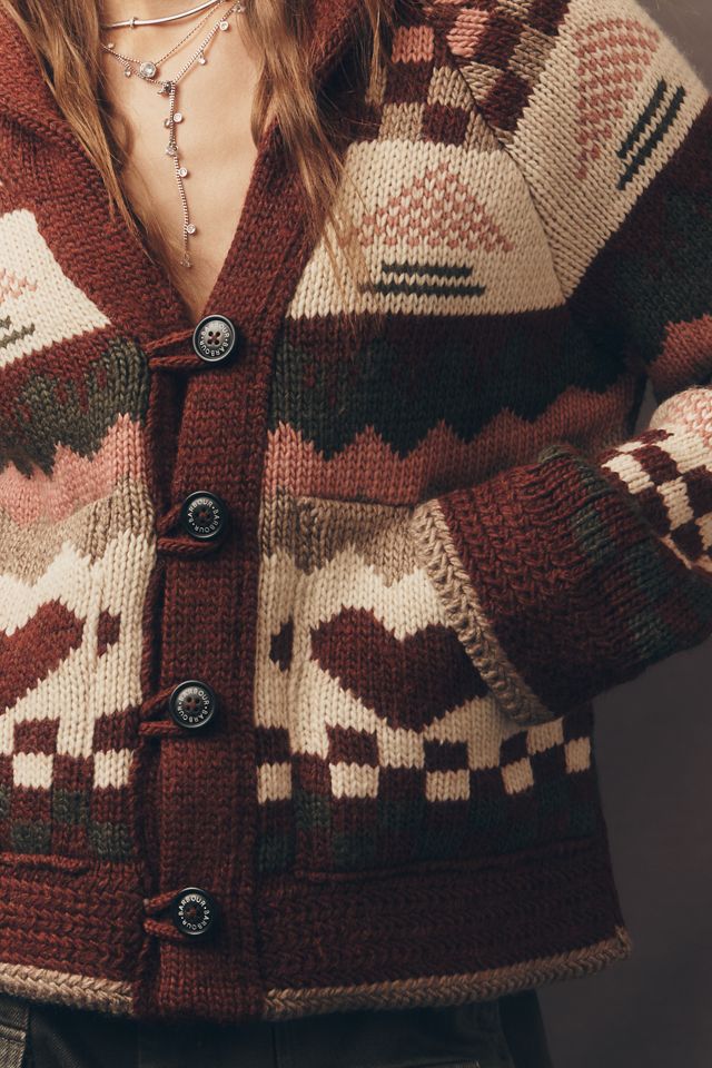 Barbour Ruby Fair Isle Wool Blend Cardigan Sweater #1