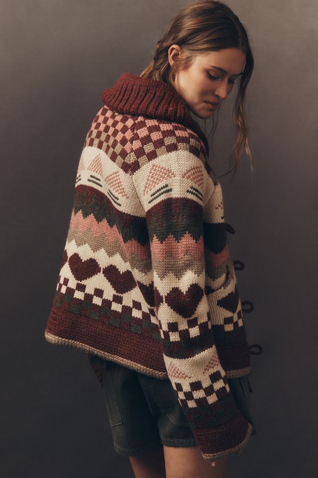 Barbour Ruby Fair Isle Wool Blend Cardigan Sweater #2
