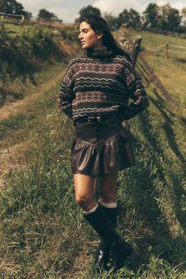 By Anthropologie Side-Slit Denim Mini Skirt