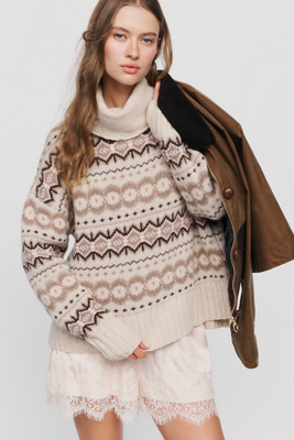 Barbour Helen Fair Isle Turtleneck Sweater by Anthropologie