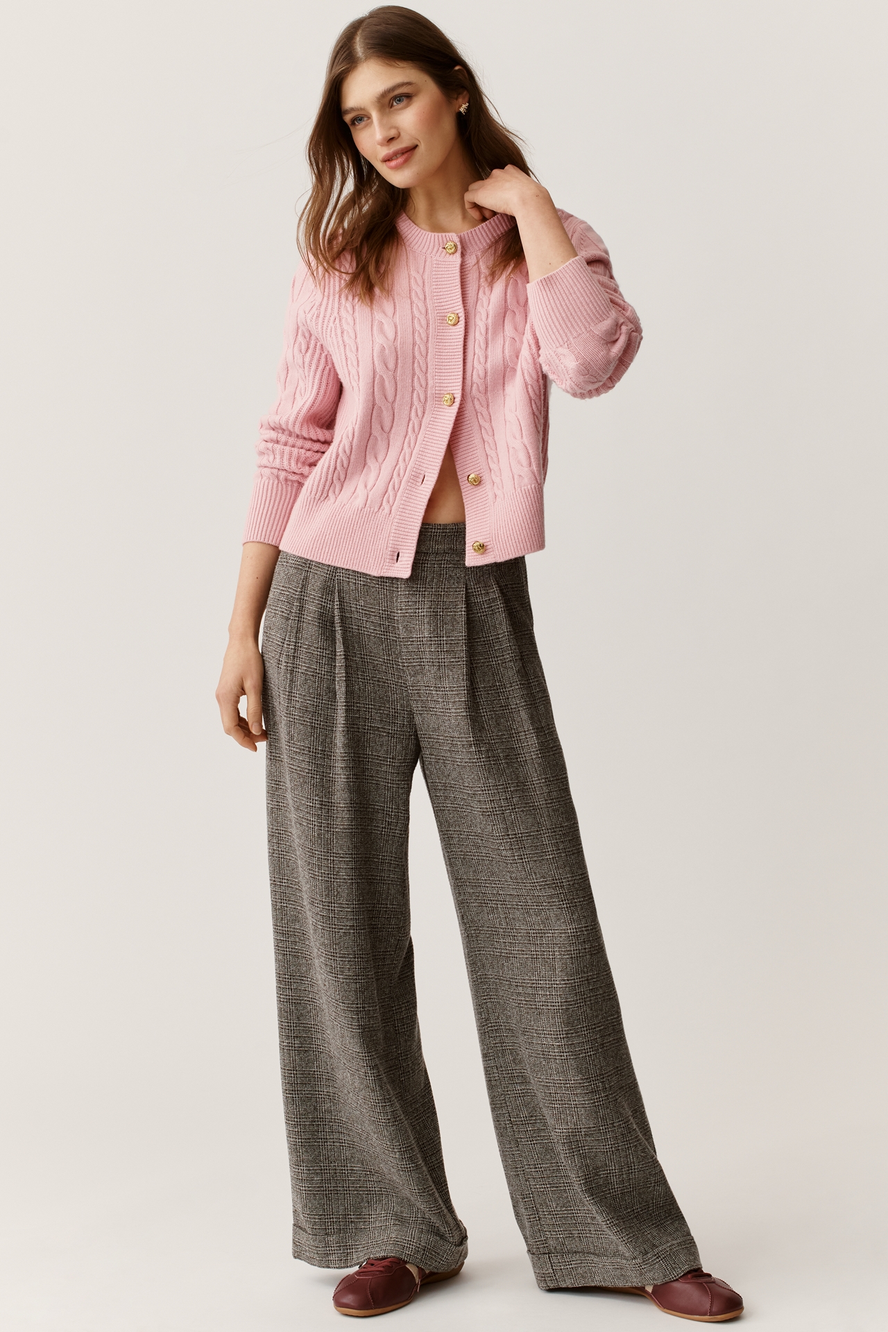 Barbour Elina Cable-Knit Cardigan Sweater