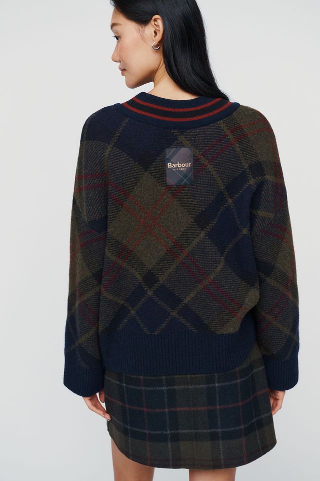 Barbour Shae Tartan V Neck Sweater #1