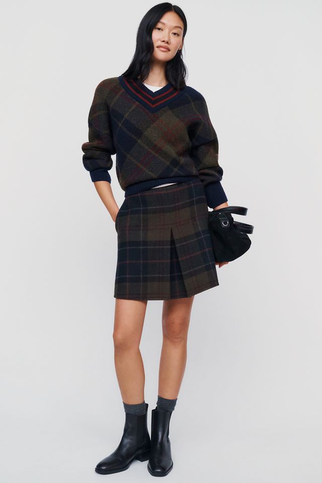 Barbour Shae Tartan V Neck Sweater #3