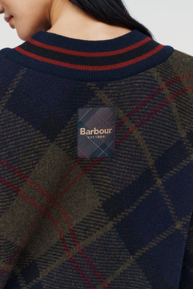 Barbour Shae Tartan V Neck Sweater #4