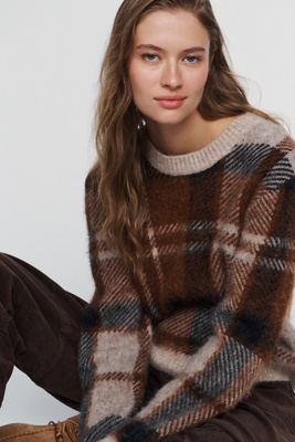 Barbour Glendyn Tartan Crew Neck Sweater by Anthropologie