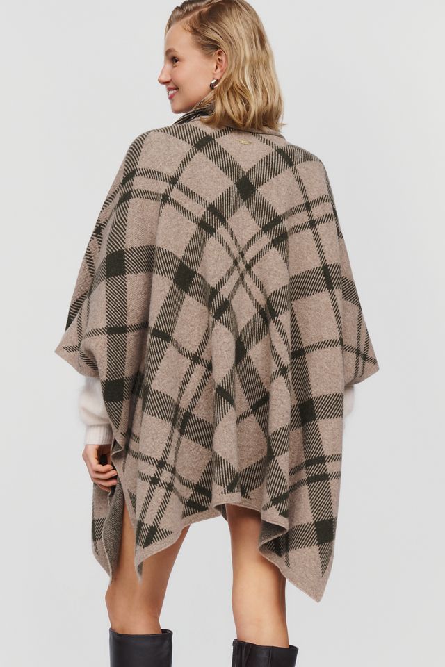 Barbour Vienna Tartan Wool-Blend Cape with Scarf #5