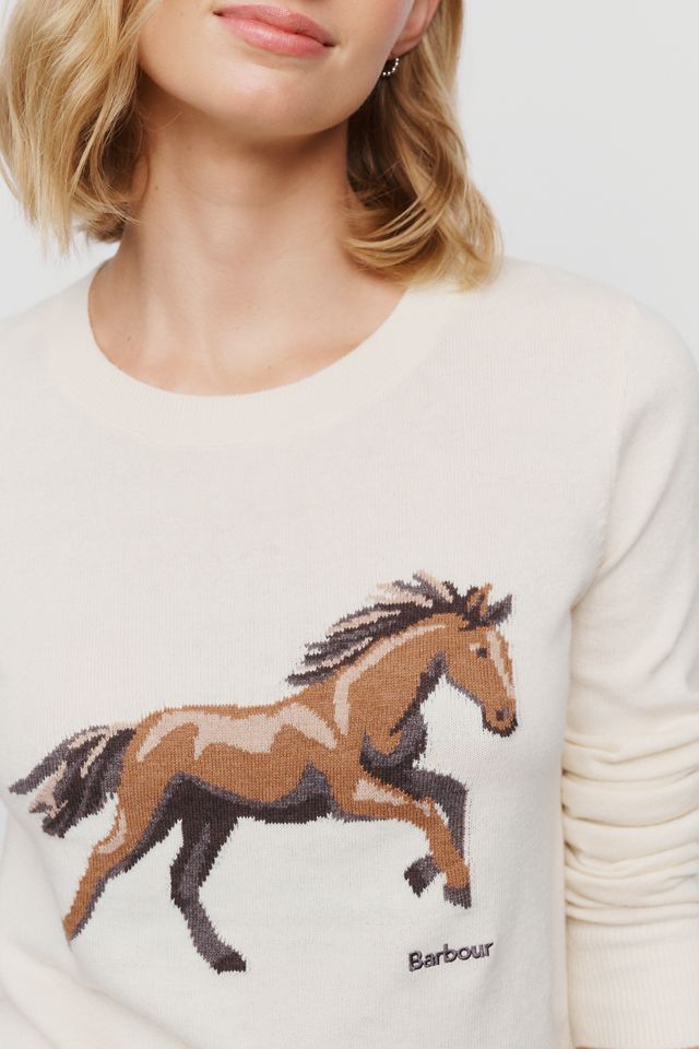 Barbour Homeswood Cashmere Cotton Equestrian Sweater #3