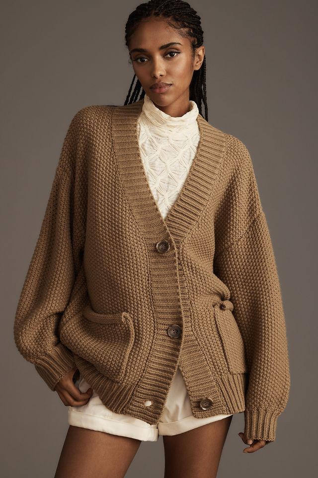 Raga Heather Oversized Cable Cardigan Sweater