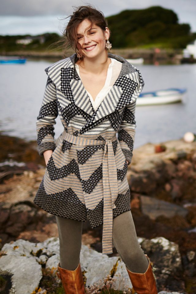 Striped Chevron Sweatercoat #1