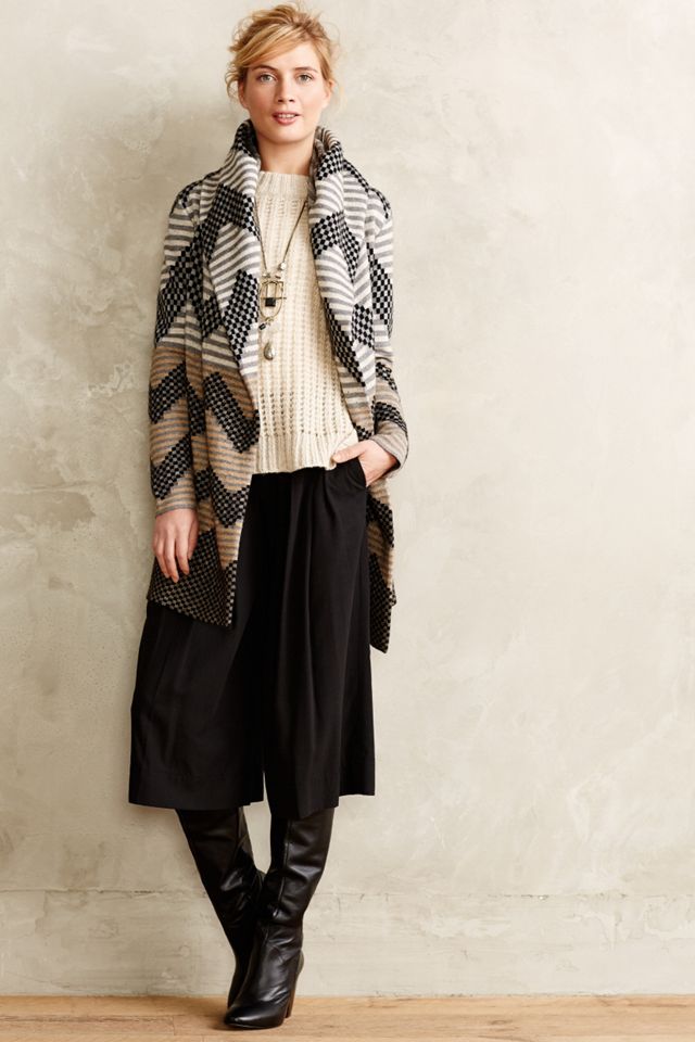 Striped Chevron Sweatercoat #3
