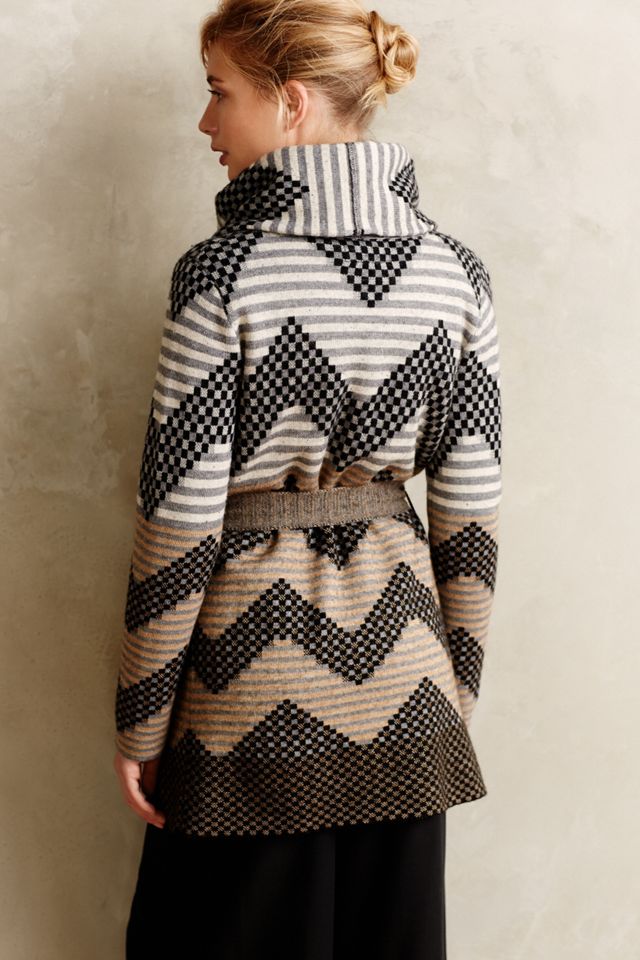 Striped Chevron Sweatercoat #4