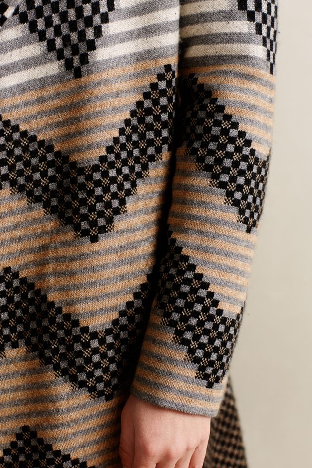 Striped Chevron Sweatercoat #5
