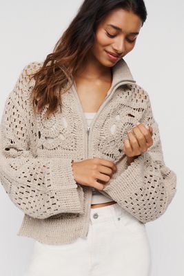 Claret Crosette Cotton Wool Blend Cardigan