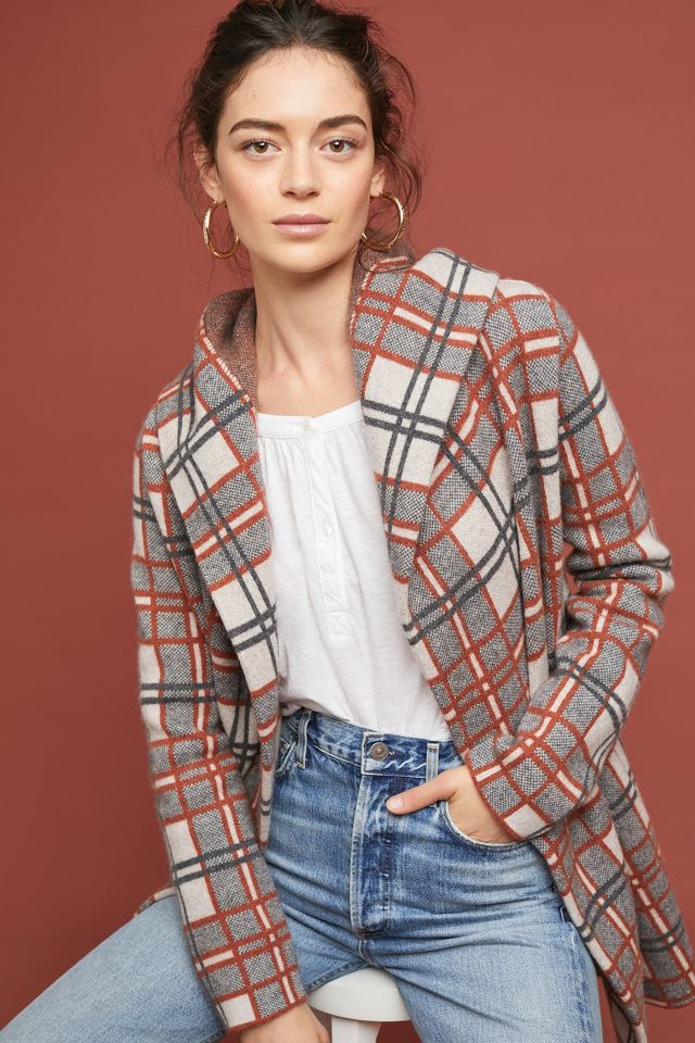 Plaid Sweater Coat