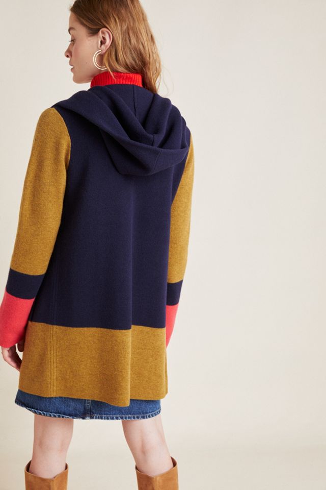 Valerie Colorblocked Wool Sweater Coat #1