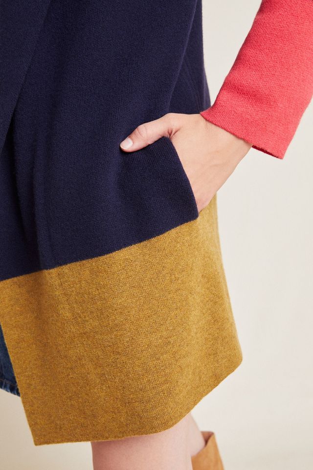 Valerie Colorblocked Wool Sweater Coat