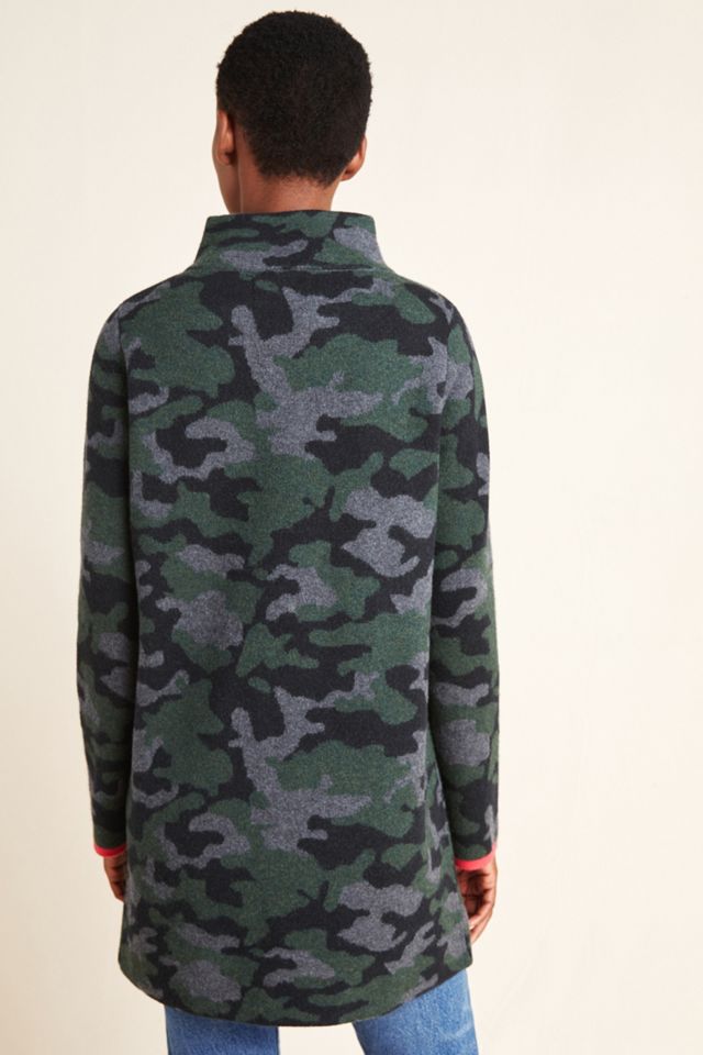 Camo Wool Sweater Coat #1