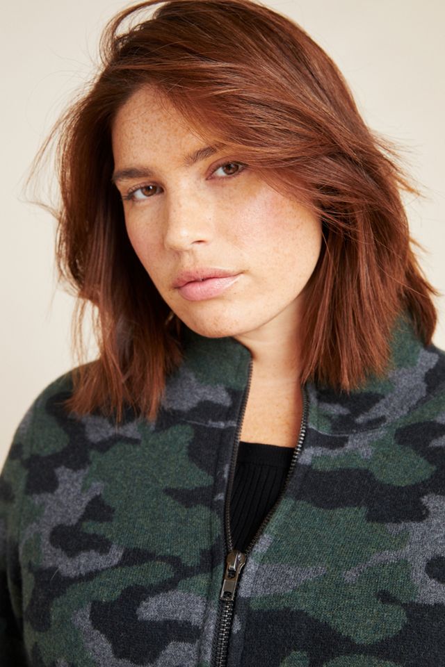 Camo Wool Sweater Coat #7