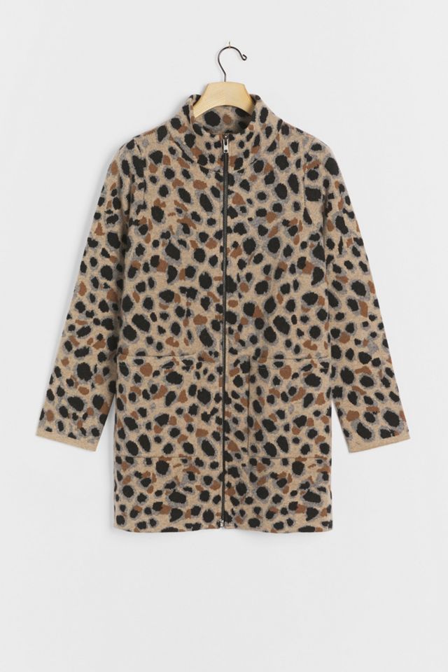 Miena Spotted Wool Sweater Coat #3