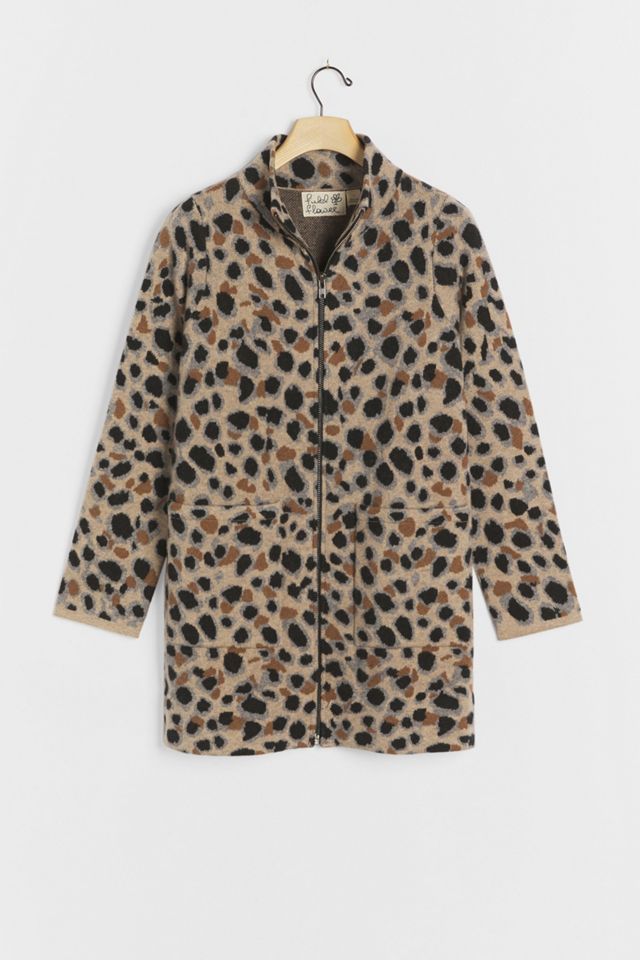 Miena Spotted Wool Sweater Coat #1