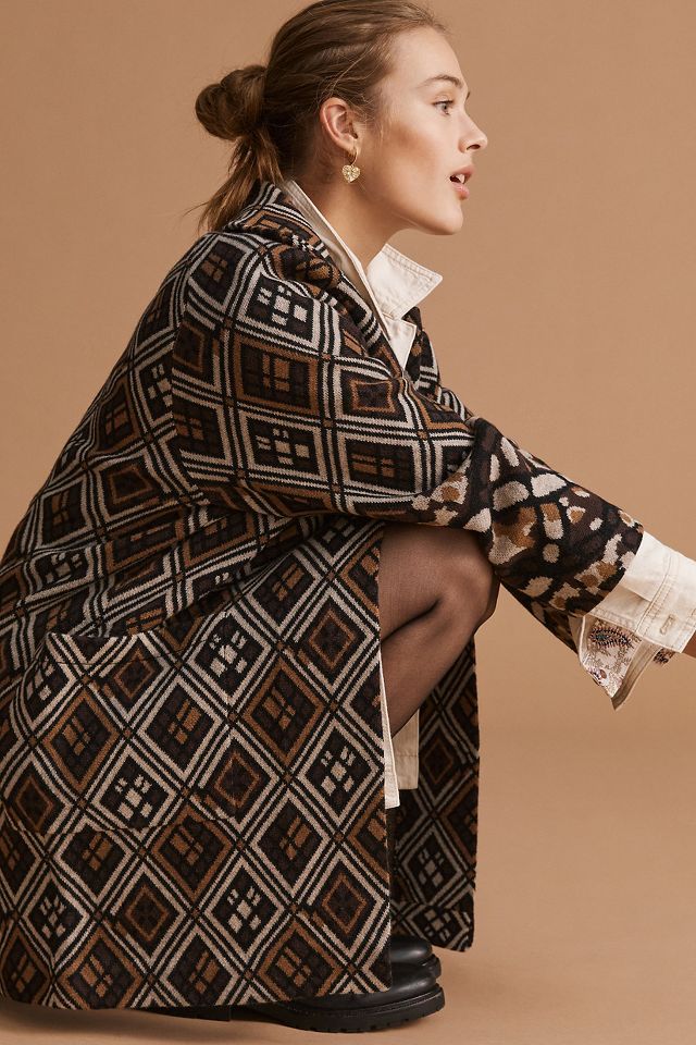 Geo Wool Sweater Coat | Anthropologie