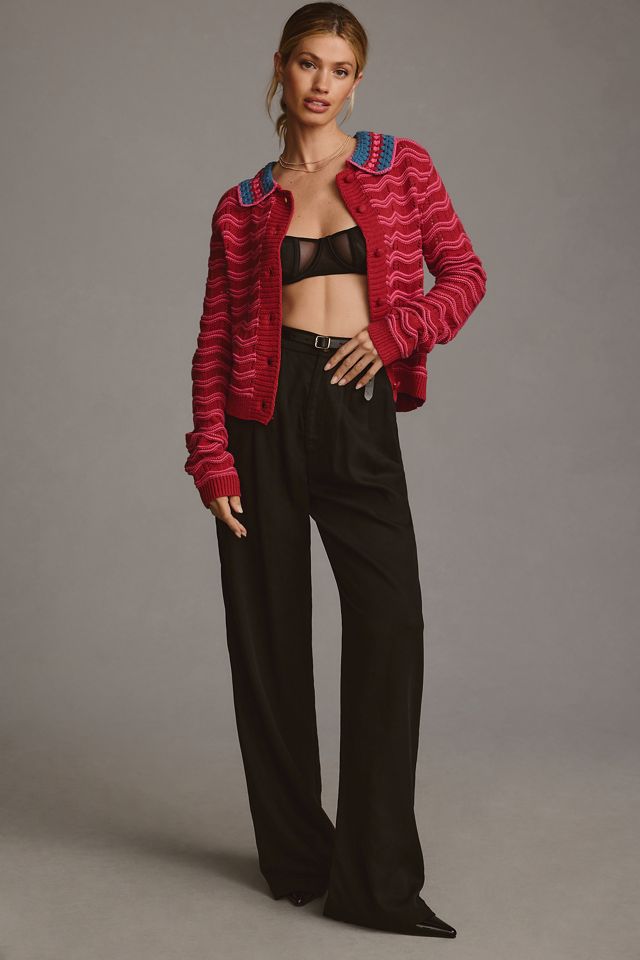 4SI3NNA Crotchet Cropped Sweater Cardigan #3