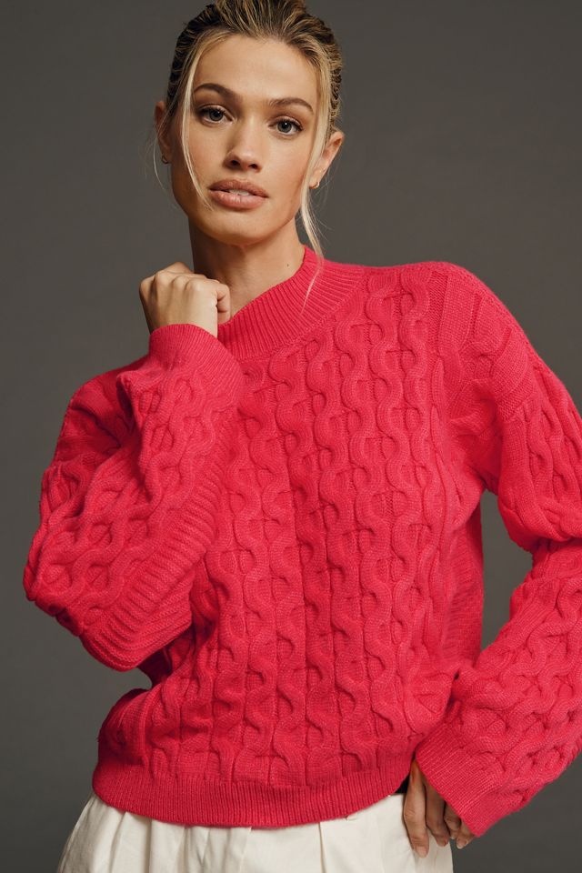 4SI3NNA Long-Sleeve Cropped Cable Sweater #4