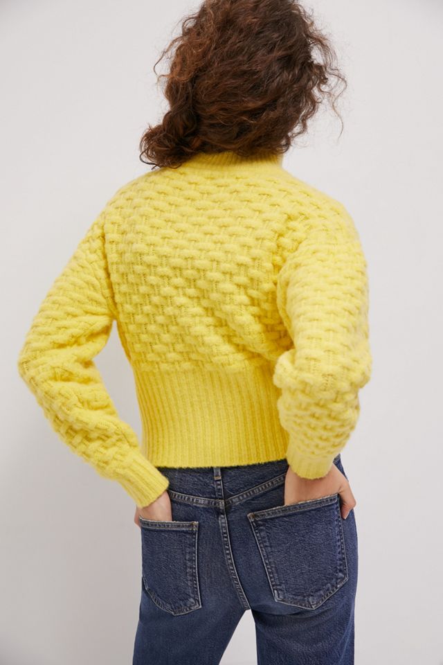 Maeve Buttercup Textured Knit Jacket #1